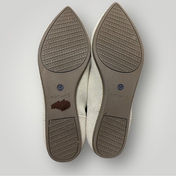 Rothys The Point Ballet Flat Shoes Light Gray Silver Pointed Toe Sz 8 - Picture 6 of 7